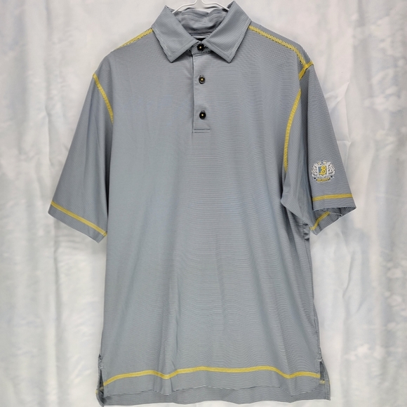 2/$20 Footjoy Athletic Fit Golf Polo Light Blue Stripes sz Small - Picture 1 of 8